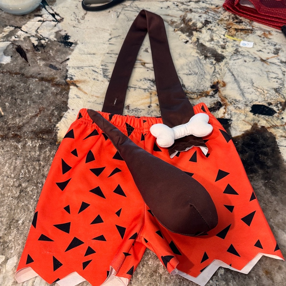 Bam bam flintstones costume with Bone Accessory